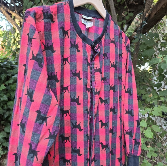 Vintage 90s onesie Pajama Holiday Cozy Dogs s m - Picture 8 of 10